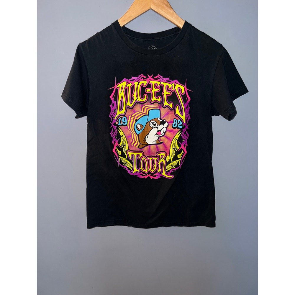 Buc-ee's Tour 1982-2021 Black Graphic T-Shirt Small Neon Rock Aesthetic Texas